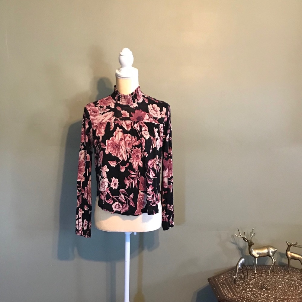 Lucky Brand Floral Turtleneck.